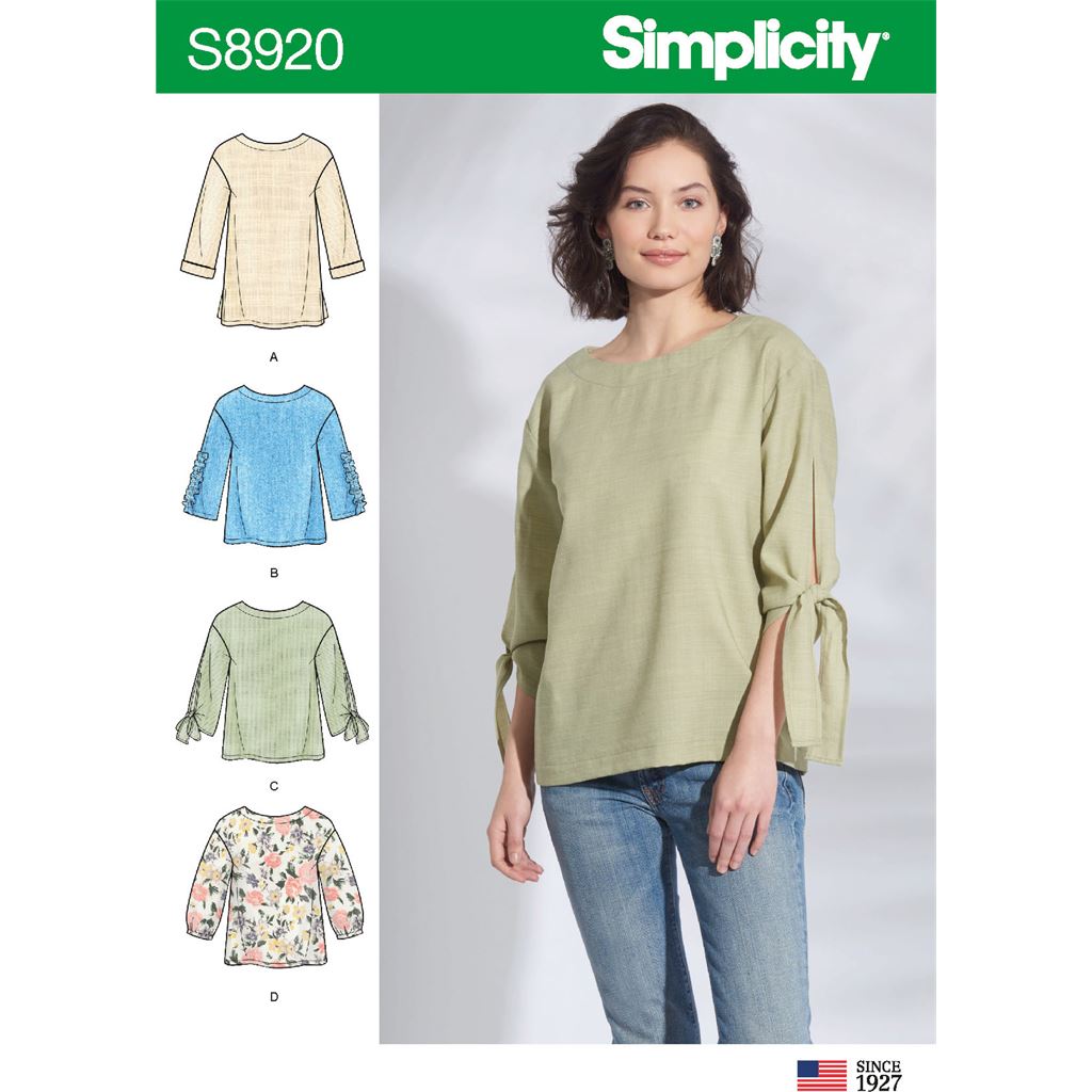 Simplicity Sewing Pattern S8920 Misses' Tops 8920 - Patterns and Plains
