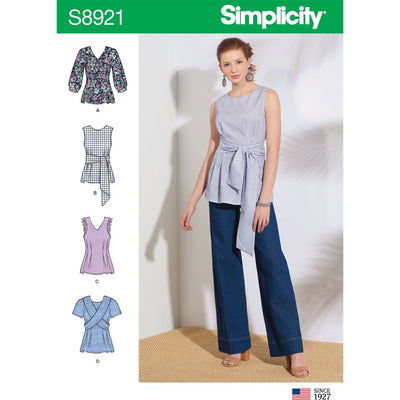 Simplicity Sewing Pattern S8921 Misses Tops 8921 Image 1 From Patternsandplains.com