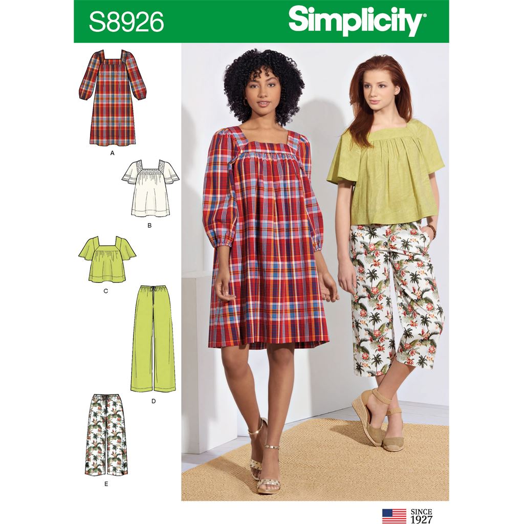 Simplicity Sewing Pattern S8926 Misses Dress Tops and Pants 8926 Image 1 From Patternsandplains.com