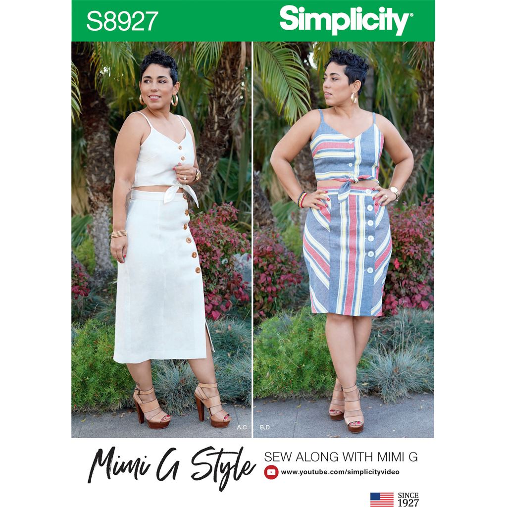 Simplicity Sewing Pattern S8927 Misses' Tie Front Tops and Skirts by Mimi G  Style