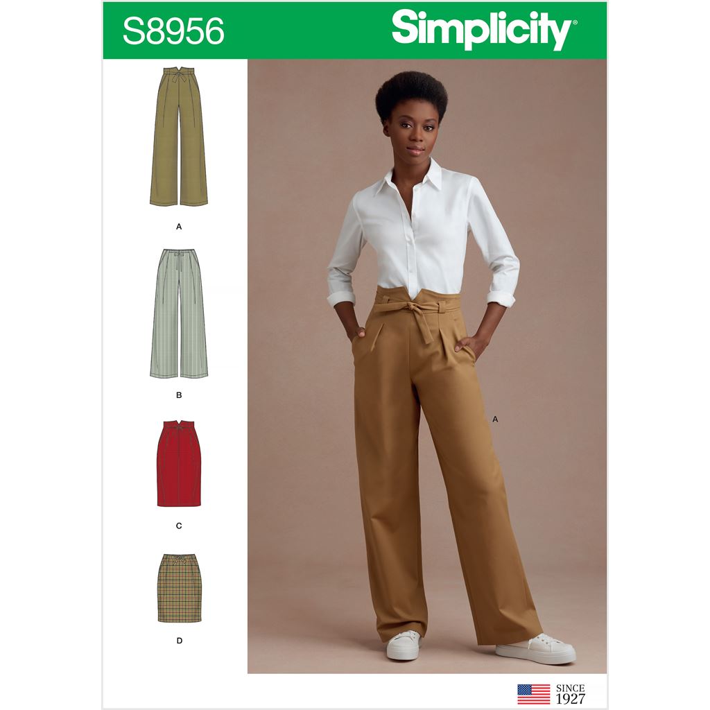 Simplicity Sewing Pattern S8956 Misses Pants and Skirts 8956 Image 1 From Patternsandplains.com