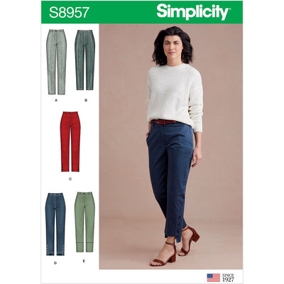 Simplicity Sewing Pattern S8957 Misses Slim Leg Pant with Variations 8957 Image 1 From Patternsandplains.com