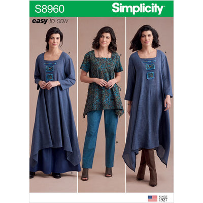 Simplicity Sewing Pattern S8960 Misses Dress Or Tunic Skirt and Pant 8960 Image 1 From Patternsandplains.com