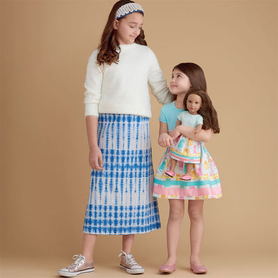 Simplicity Sewing Pattern S8961 Childrens Girls and Dolls Skirts 8961 Image 2 From Patternsandplains.com