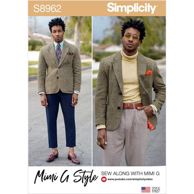 Simplicity Sewing Pattern S8962 Mens Lined Blazer 8962 Image 1 From Patternsandplains.com