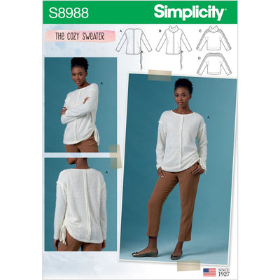 Simplicity Sewing Pattern S8988 Misses Cozy Knit Tops 8988 Image 1 From Patternsandplains.com