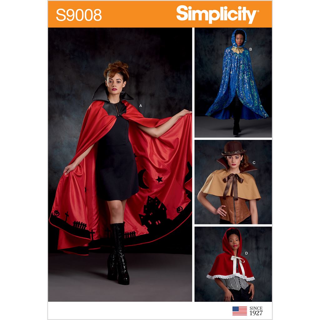 Simplicity Sewing Pattern S9008 Misses Cape with Tie Costumes 9008 Image 1 From Patternsandplains.com