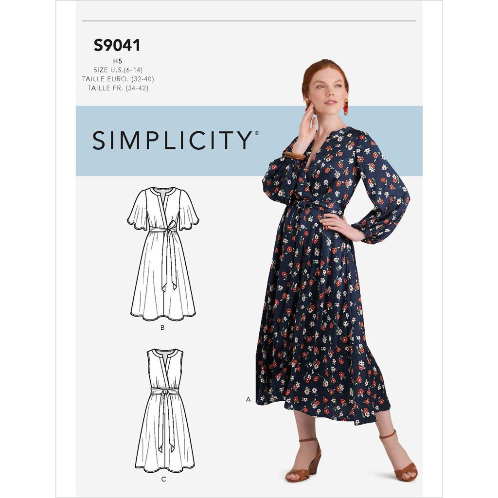 Simplicity Sewing Pattern S9041 Misses Front Tie Dress In Three Lengths 9041 Image 1 From Patternsandplains.com