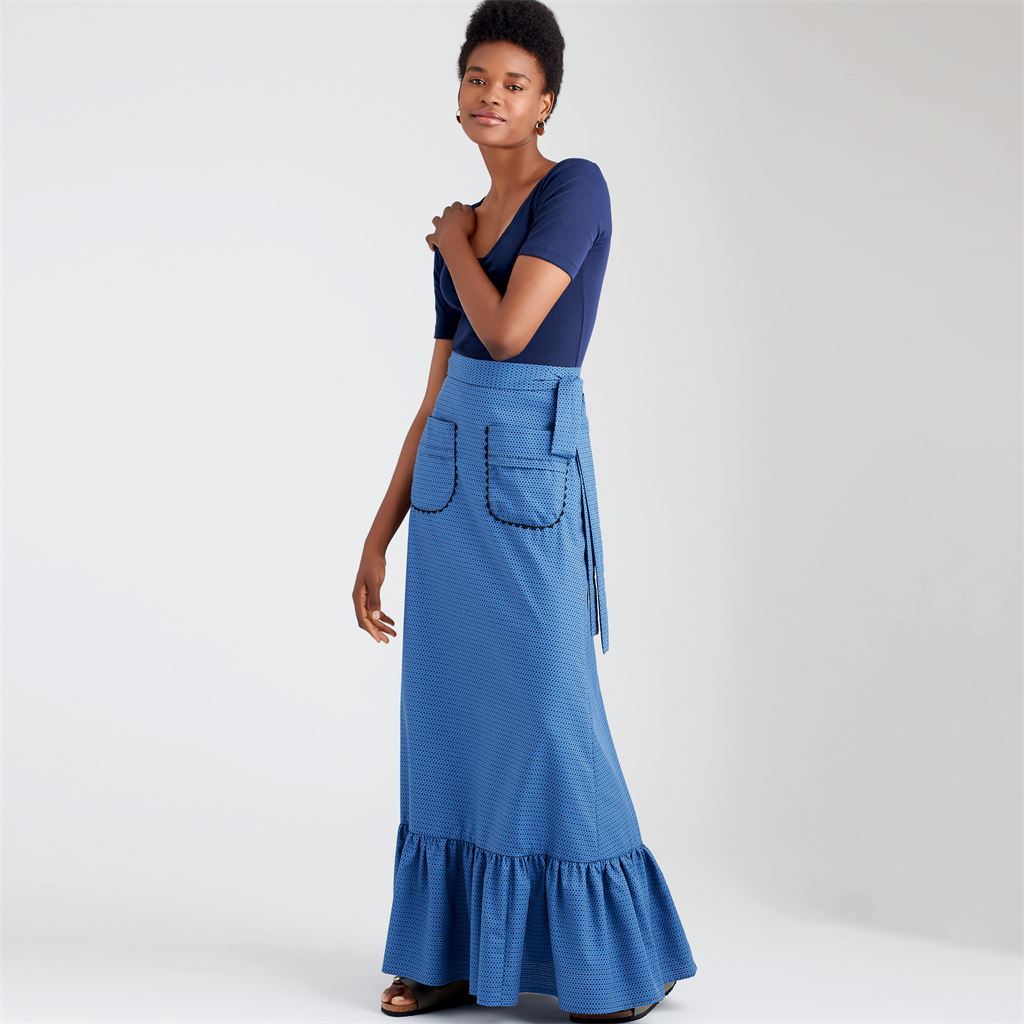 Simplicity Sewing Pattern S9049 Misses Back Wrapped Skirt With Pockets 9049 Image 2 From Patternsandplains.com