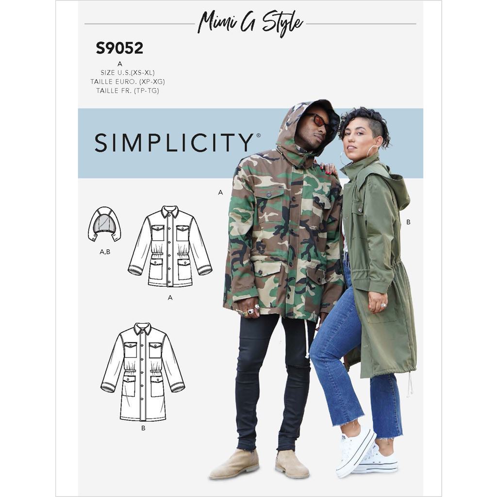 Simplicity Sewing Pattern S9052 Misses Mens and Teens Jacket and Hood 9052 Image 1 From Patternsandplains.com