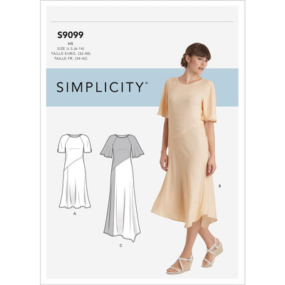 Simplicity Sewing Pattern S9099 Misses Dress With Length Sleeve and Fabric Variations 9099 Image 1 From Patternsandplains.com