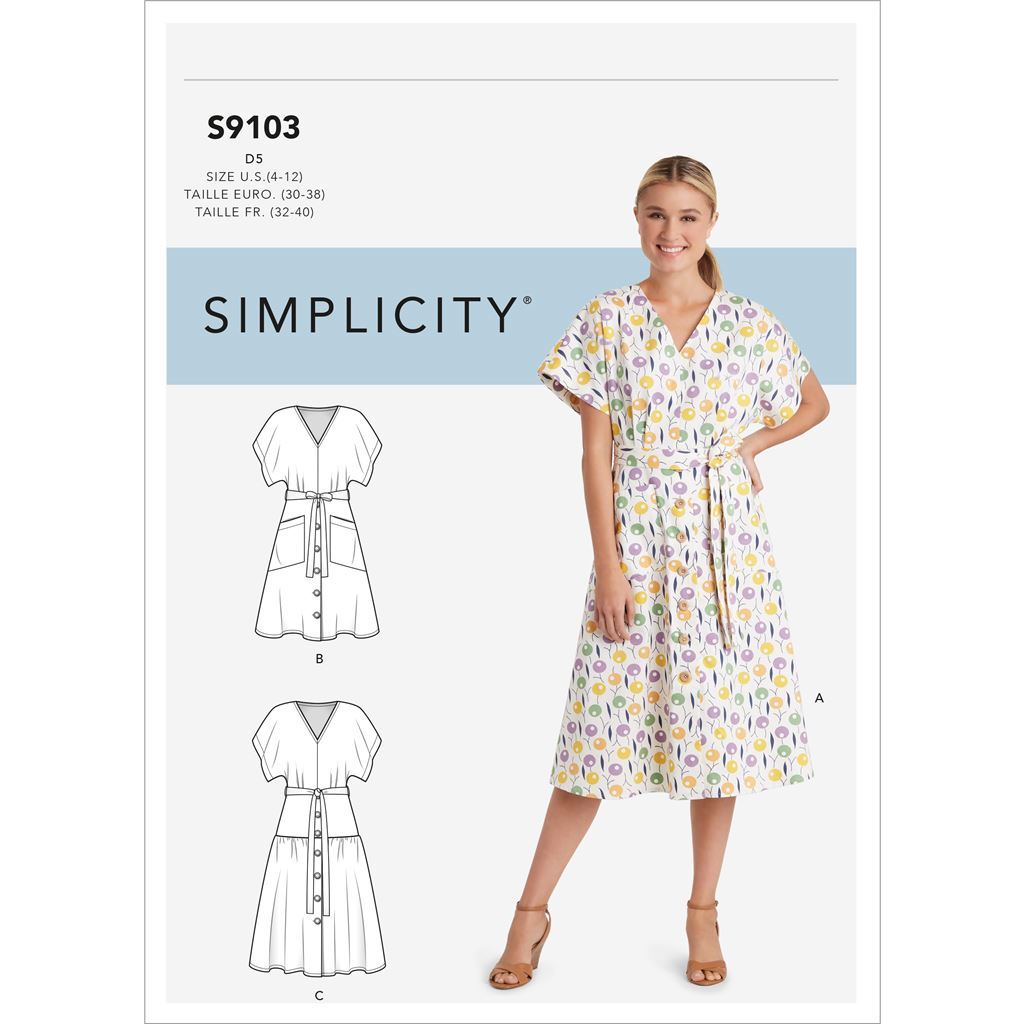 Simplicity Sewing Pattern S9103 Misses Dresses In Two Lengths With Tiered Variation 9103 Image 1 From Patternsandplains.com