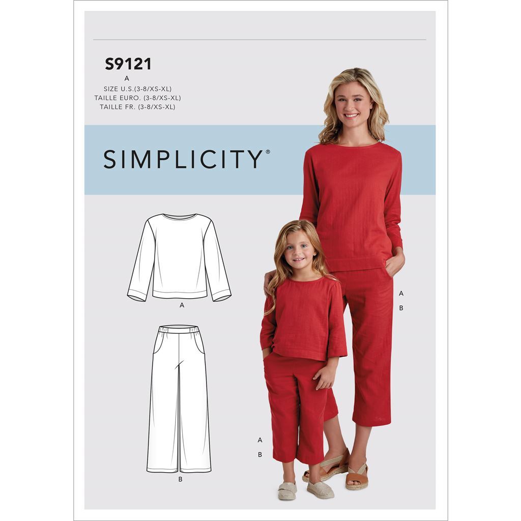Simplicity Sewing Pattern S9121 Childrens and Misses Top and Pants 9121 Image 1 From Patternsandplains.com
