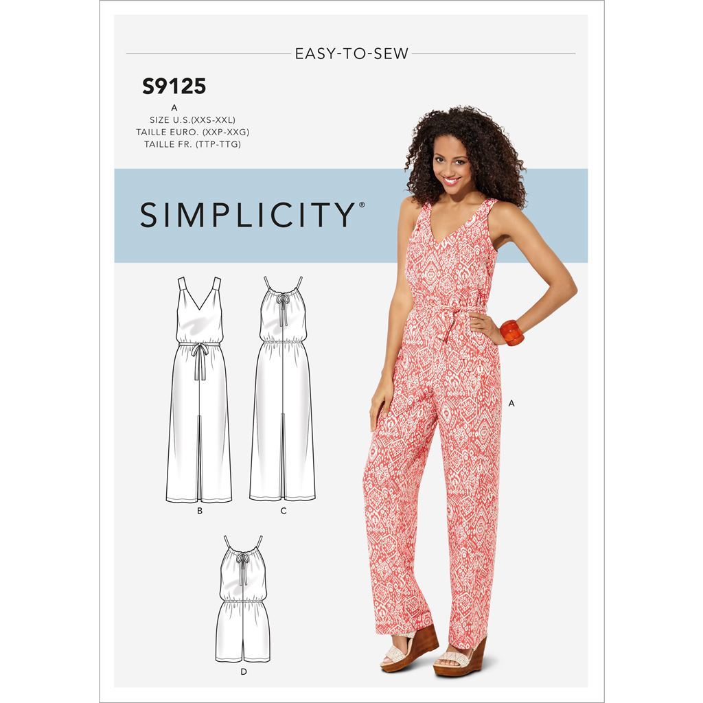 Simplicity Sewing Pattern S9125 Misses Dresses and Jumpsuits 9125 Image 1 From Patternsandplains.com
