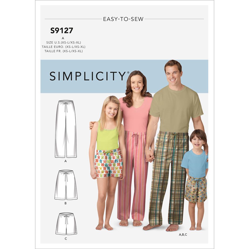 Simplicity Sewing Pattern S9127 Unisex Sleepwear 9127 Image 1 From Patternsandplains.com
