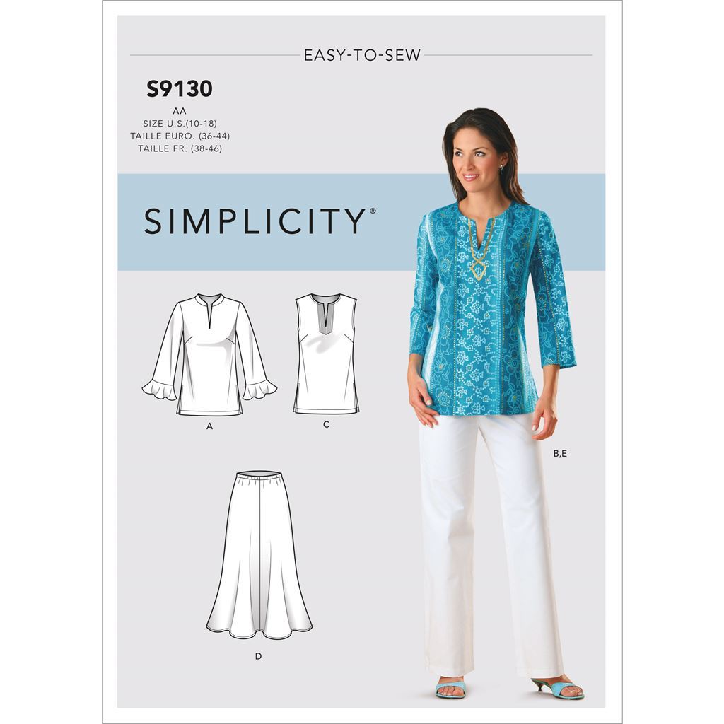 Simplicity Sewing Pattern S9130 Misses and Womens Tops and Bottoms 9130 Image 1 From Patternsandplains.com