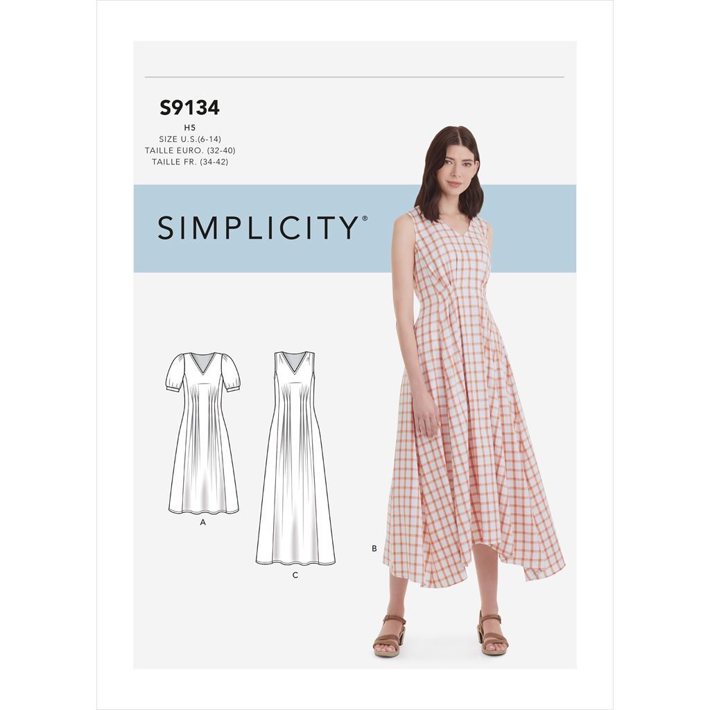 Simplicity Sewing Pattern S9134 Misses Released Pleat Dress 9134 Image 1 From Patternsandplains.com