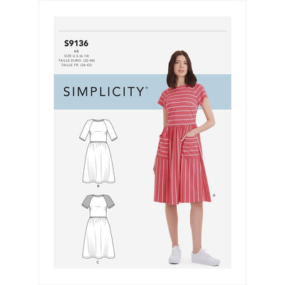 Simplicity Sewing Pattern S9136 Misses Dress 9136 Image 1 From Patternsandplains.com