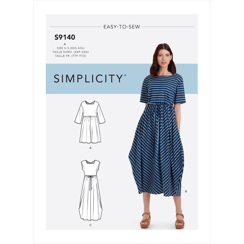 Simplicity Sewing Pattern S9140 Misses Relaxed Pullover Dress 9140 Image 1 From Patternsandplains.com
