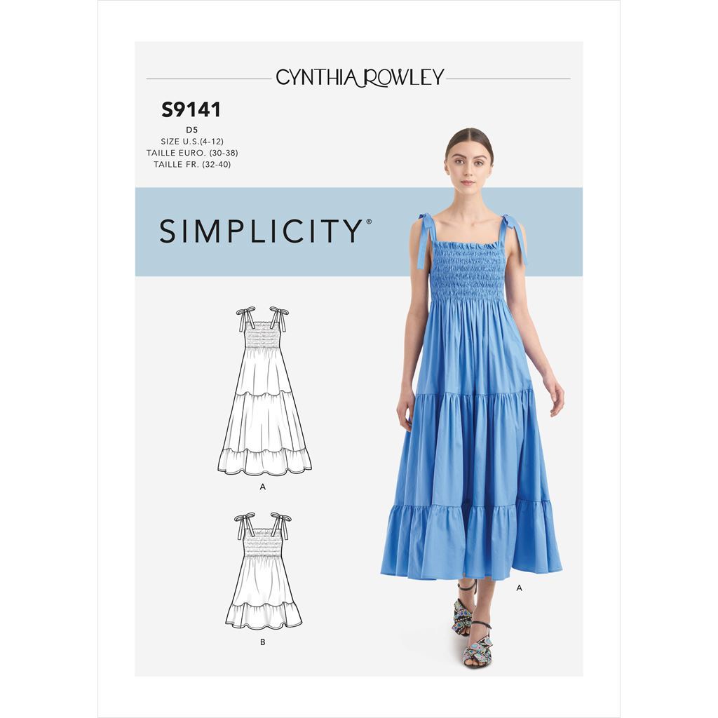 Simplicity Sewing Pattern S9141 Misses Dress With Shirred Bodice 9141 Image 1 From Patternsandplains.com