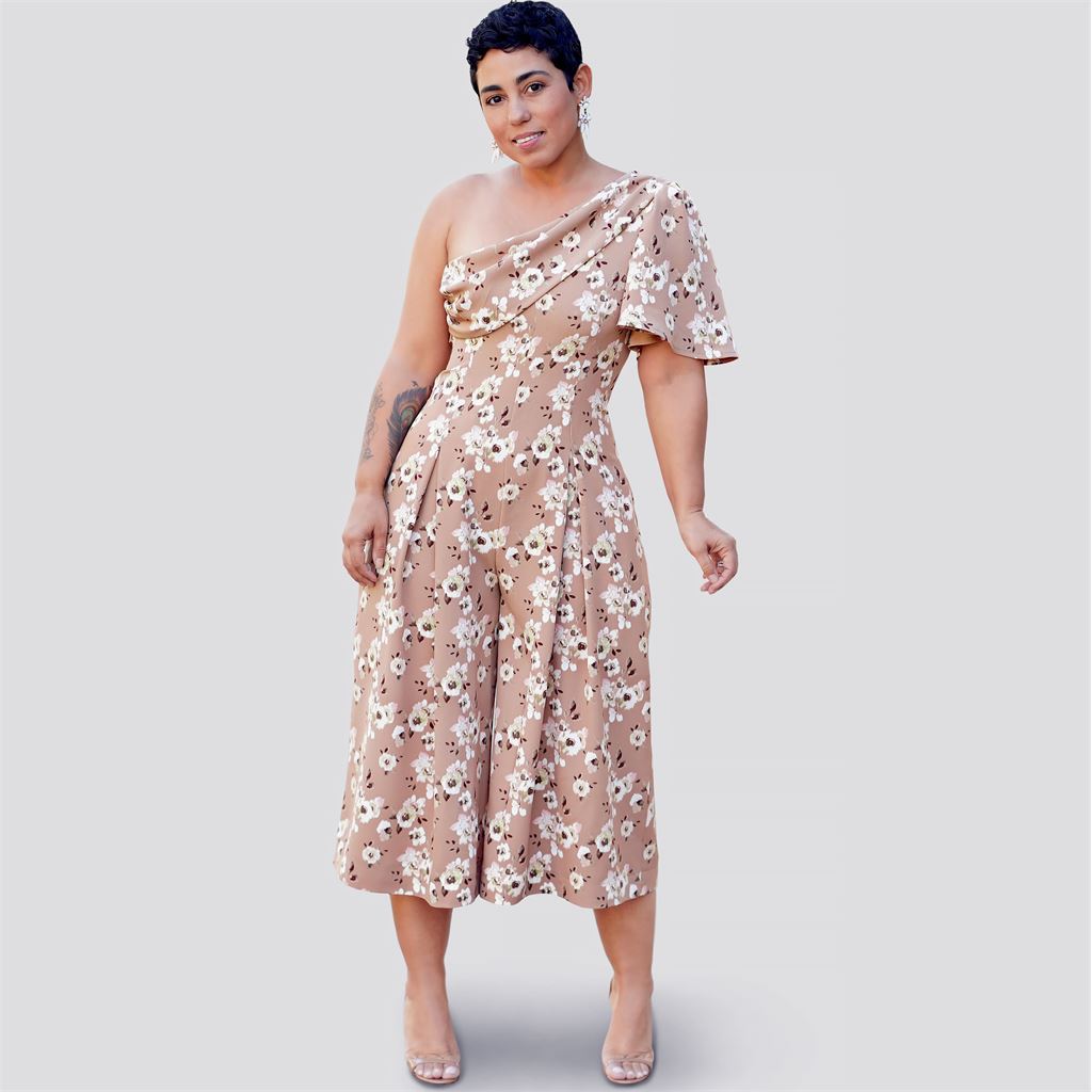 Simplicity Sewing Pattern S9142 Misses Jumpsuit With One Shoulder Drape 9142 Image 3 From Patternsandplains.com