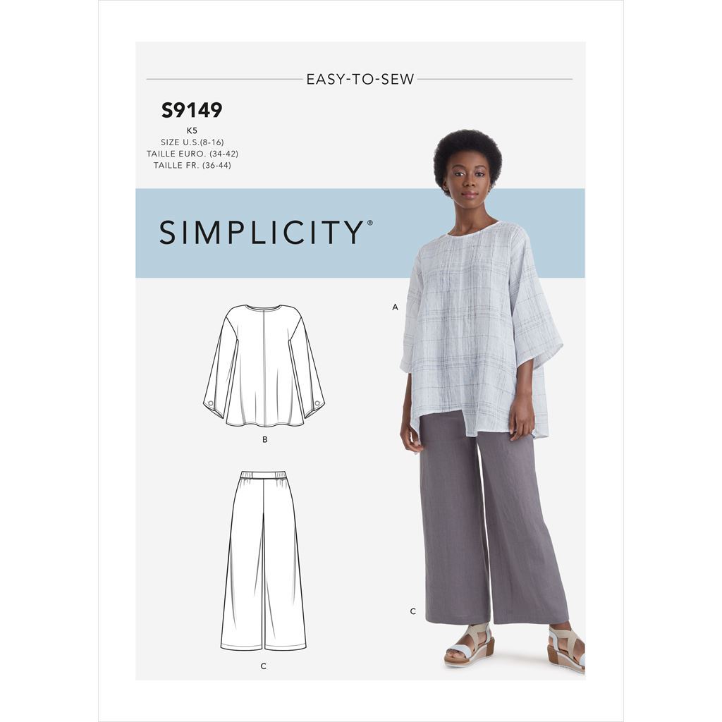 Simplicity Sewing Pattern S9149 Misses Tops and Pants 9149 Image 1 From Patternsandplains.com