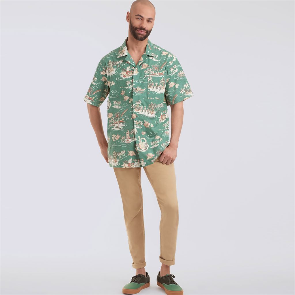 Simplicity Sewing Pattern S9157 Mens Open Pointed Collar Shirts 9157 Image 2 From Patternsandplains.com