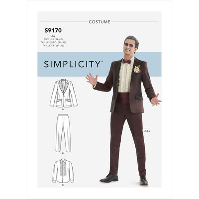 Simplicity Sewing Pattern S9170 Mens Tuxedo Costumes 9170 Image 1 From Patternsandplains.com