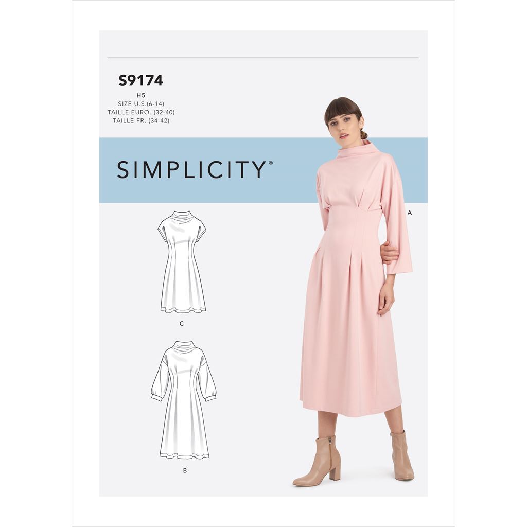 Simplicity Sewing Pattern S9174 Misses Knit Dress 9174 Image 1 From Patternsandplains.com