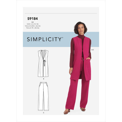 Simplicity Sewing Pattern S9184 Misses and Womens Vest and Pants 9184 Image 1 From Patternsandplains.com