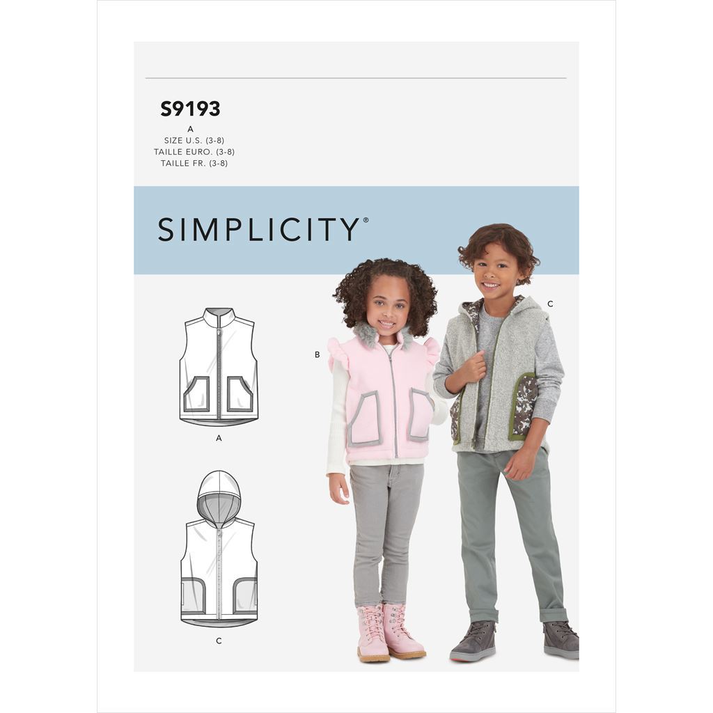 Simplicity Sewing Pattern S9193 Childrens Vest 9193 Image 1 From Patternsandplains.com