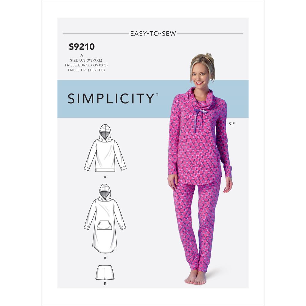 Simplicity Sewing Pattern S9210 Misses Tops Dress Shorts Pants and Slippers 9210 Image 1 From Patternsandplains.com