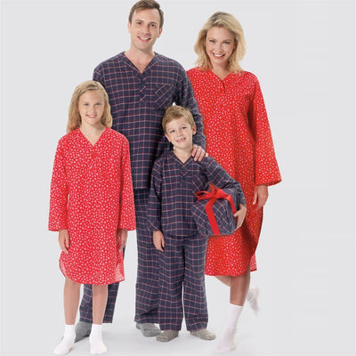 Simplicity Sewing Pattern S9211 Misses Mens Boys Girls Patch Pocket Top Nightshirt and Pants 9211 Image 2 From Patternsandplains.com