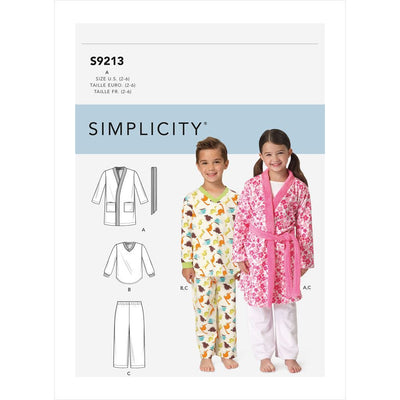 Simplicity Sewing Pattern S9213 Childrens Cozywear 9213 Image 1 From Patternsandplains.com