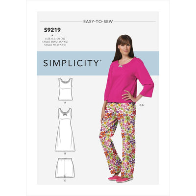 Simplicity Sewing Pattern S9219 Misses and Misses Petite Sleepwear 9219 Image 1 From Patternsandplains.com