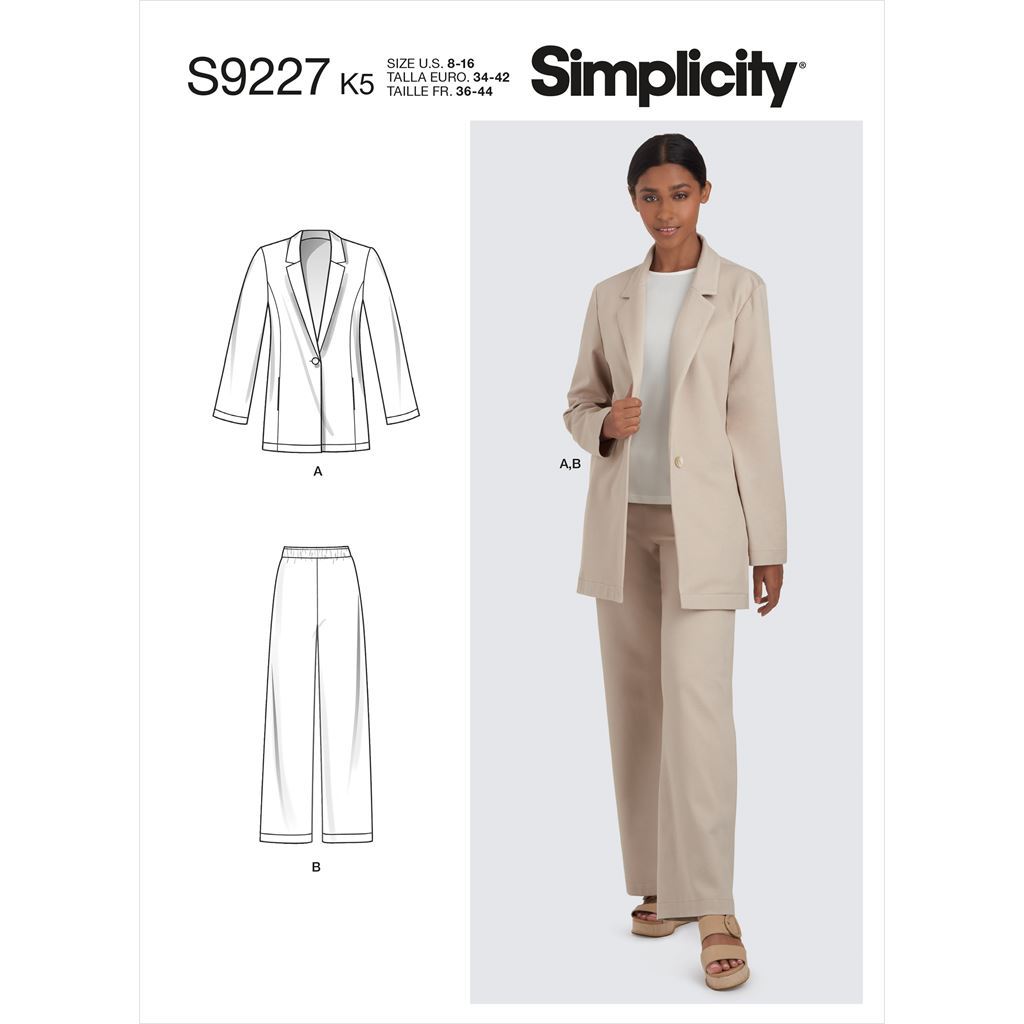 Simplicity Sewing Pattern S9227 Misses Jacket and Pants 9227 Image 1 From Patternsandplains.com
