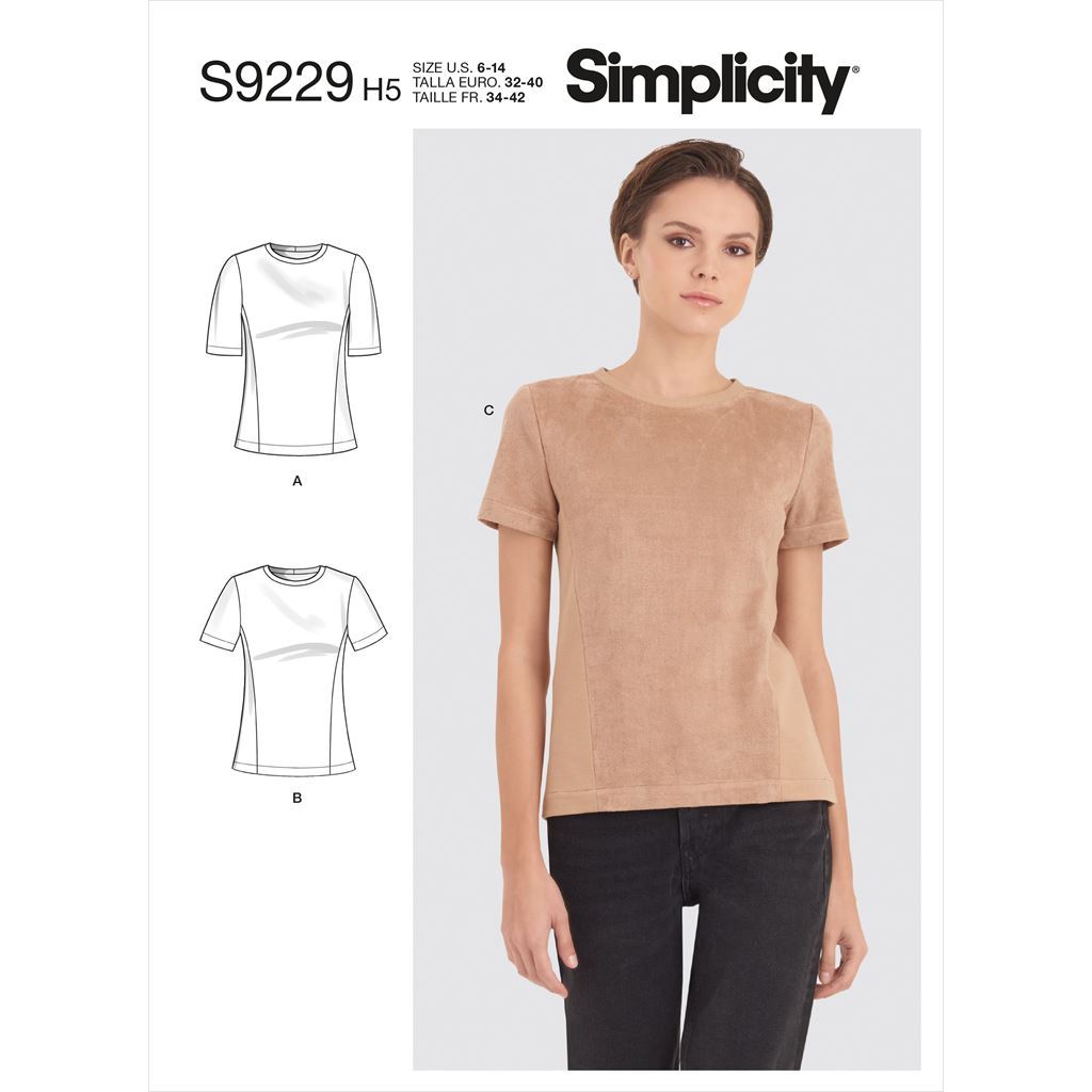 Simplicity Sewing Pattern S9229 Misses Knit Tee Shirt 9229 Image 1 From Patternsandplains.com