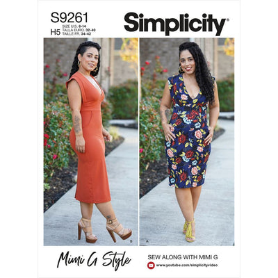 Simplicity Sewing Pattern S9261 Misses Knits Only Dress In Two Lengths 9261 Image 1 From Patternsandplains.com