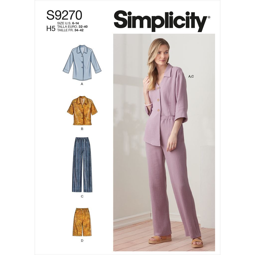 Simplicity Sewing Pattern S9270 Misses Tops and Pants In Two Lengths 9270 Image 1 From Patternsandplains.com