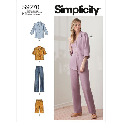 Simplicity Sewing Pattern S9270 Misses Tops and Pants In Two Lengths 9270 Image 1 From Patternsandplains.com