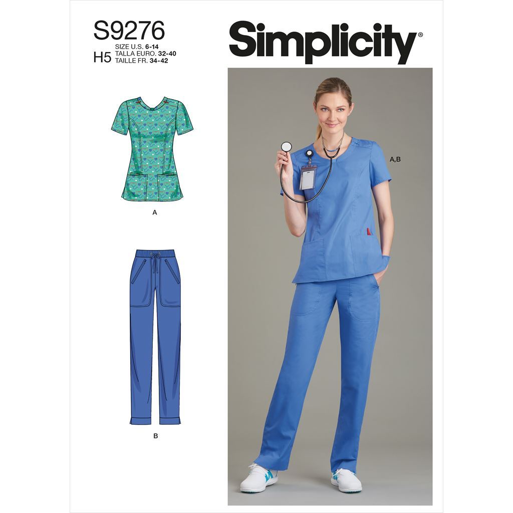 Simplicity Sewing Pattern S9276 Misses Scrubs 9276 Image 1 From Patternsandplains.com