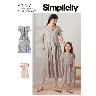 Simplicity Sewing Pattern S9277 Misses and Childrens Dresses 9277 Image 1 From Patternsandplains.com