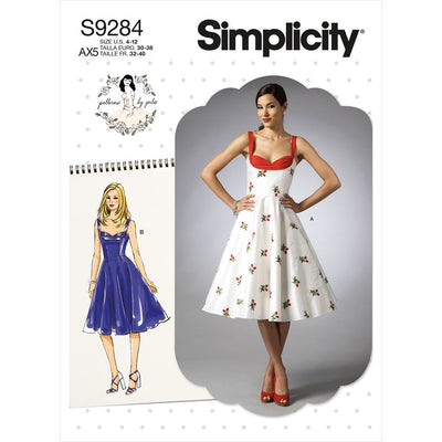 Simplicity Sewing Pattern S9284 Misses Sweetheart Neckline Dresses 9284 Image 1 From Patternsandplains.com