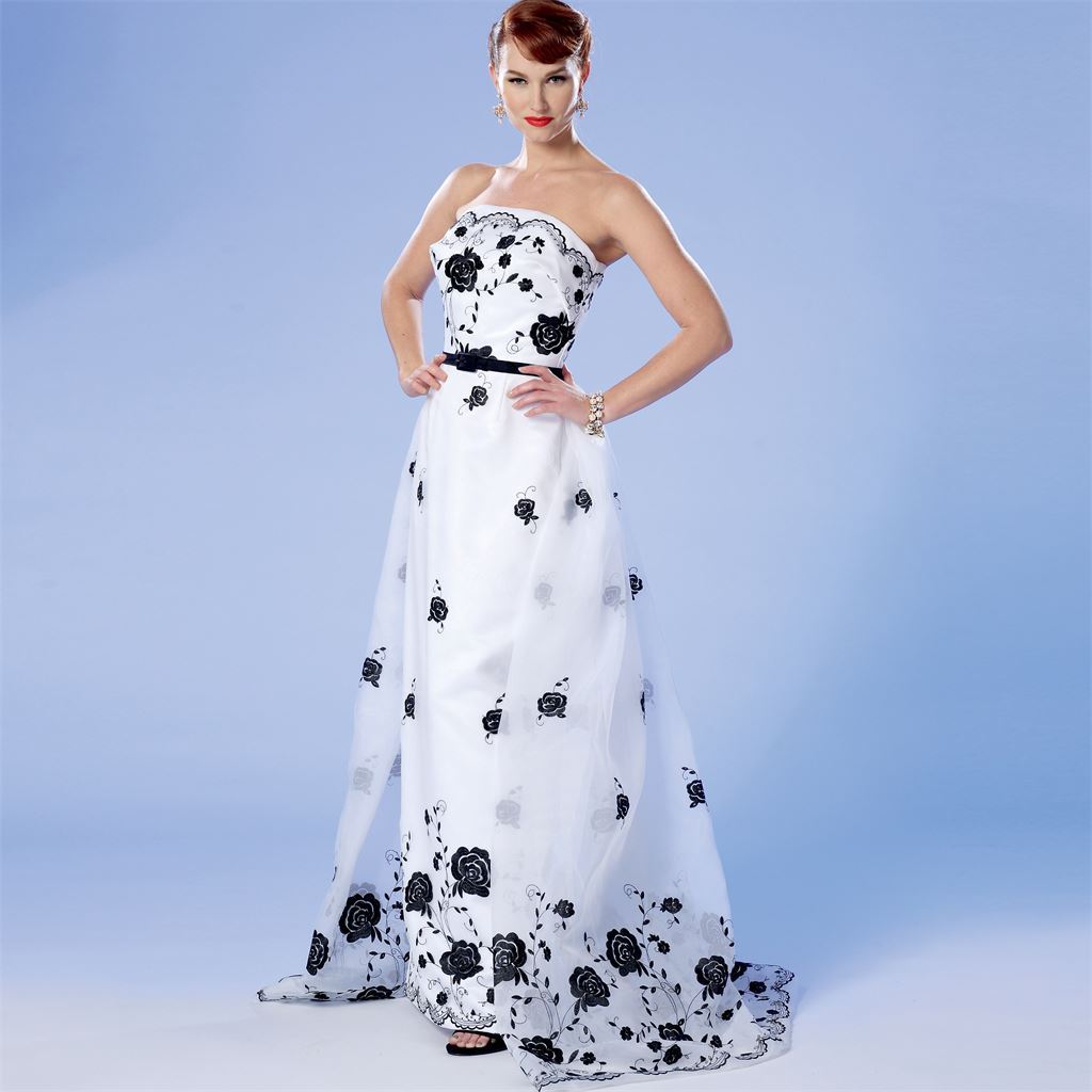 sewing patterns for strapless dresses Simplicity Sewing Pattern S9289 Misses' Strapless Dress, Detachable Train & Belt 9289