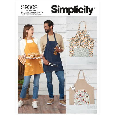 Simplicity Sewing Pattern S9302 Unisex Aprons 9302 Image 1 From Patternsandplains.com