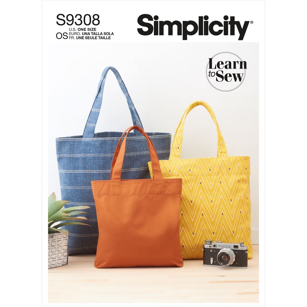 Simplicity Sewing Pattern S9308 Tote Bags in Three Sizes 9308 Image 1 From Patternsandplains.com
