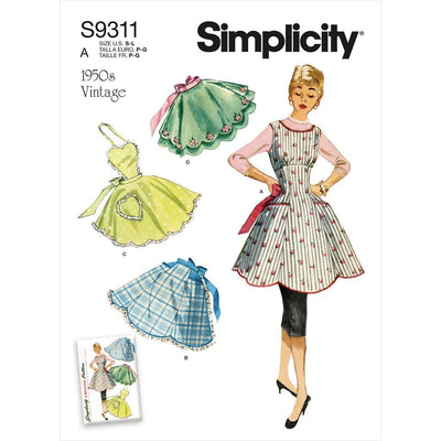 Simplicity Sewing Pattern S9311 Misses Vintage Aprons 9311 Image 1 From Patternsandplains.com