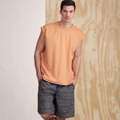 Simplicity Sewing Pattern S9314 Mens Knit Top and Shorts 9314 Image 2 From Patternsandplains.com