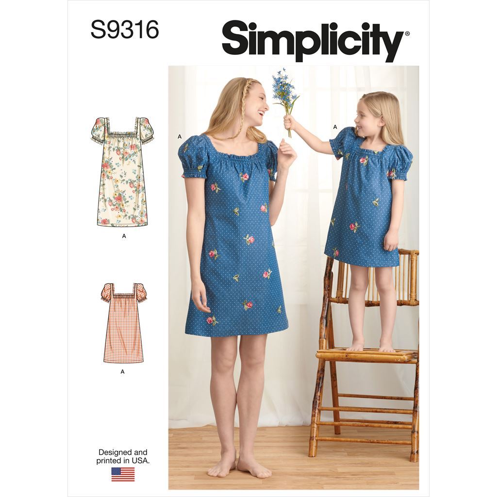 Simplicity Sewing Pattern S9316 Mother and Daughter Dresses 9316 Image 1 From Patternsandplains.com