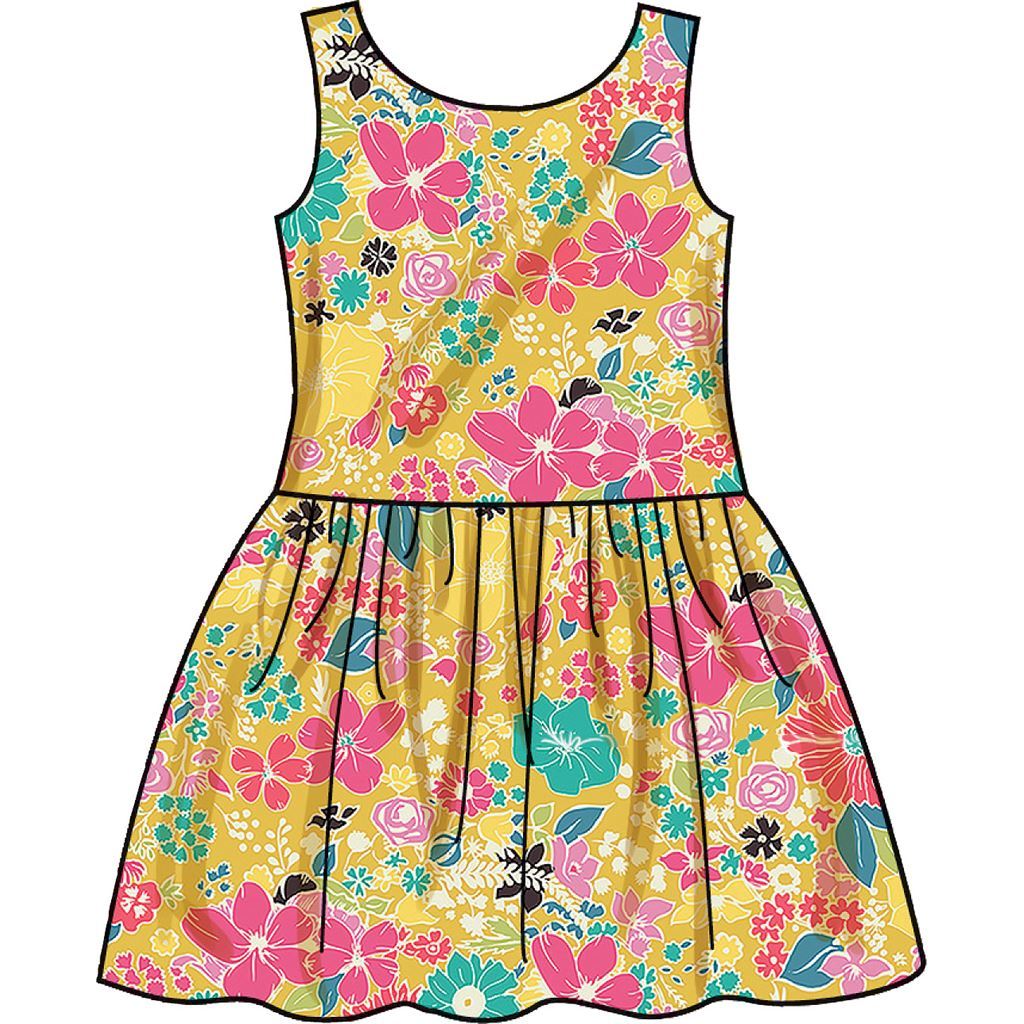 Simplicity Sewing Pattern S9320 Childrens Gathered Skirt Dresses 9320 Image 5 From Patternsandplains.com